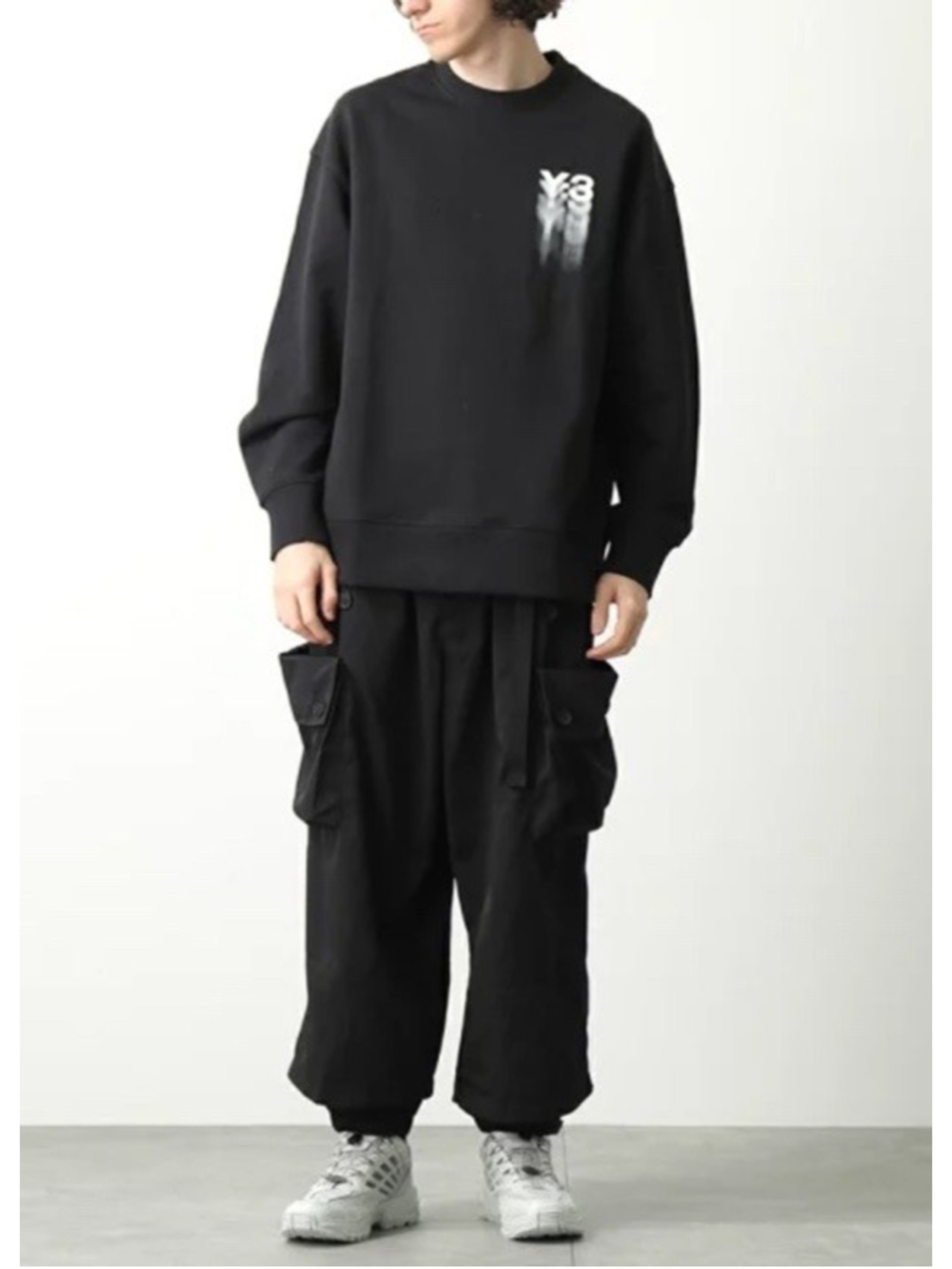 Adidas Y-3 Yohji Yamamoto GFX Black Long Sleeve Logo Sweatshirt XL Japan RARE
